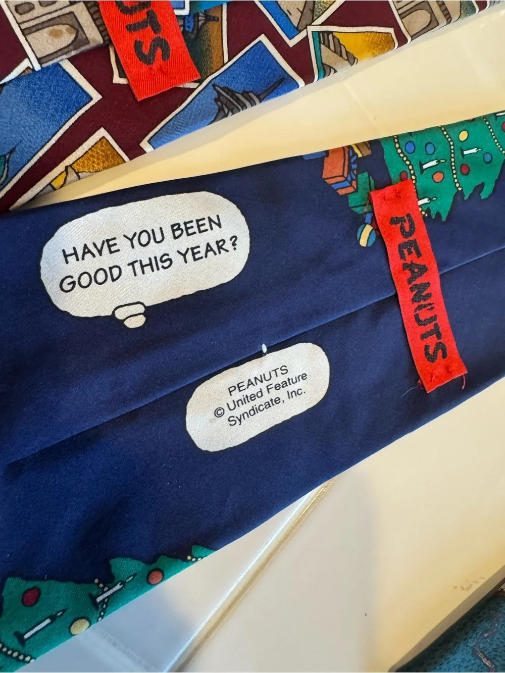 Vintage Novelty Necktie Lot of 5 Peanuts Christmas Golf Elephant Travel Ties